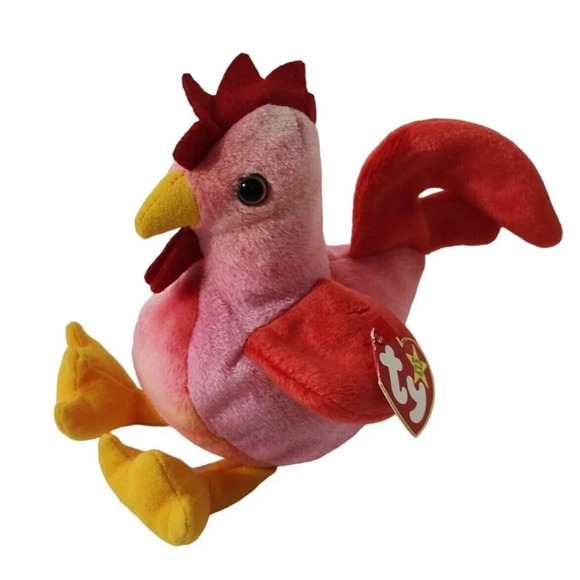Vintage Ty Beanie Babies Strut Rooster Plush Stuffed Animal 1996 Hang Tag - Picture 1 of 8
